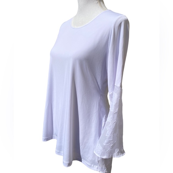 Susan Graver Liquid Knit Peplum Long Bell Sleeves Size XS - Picture 5 of 13